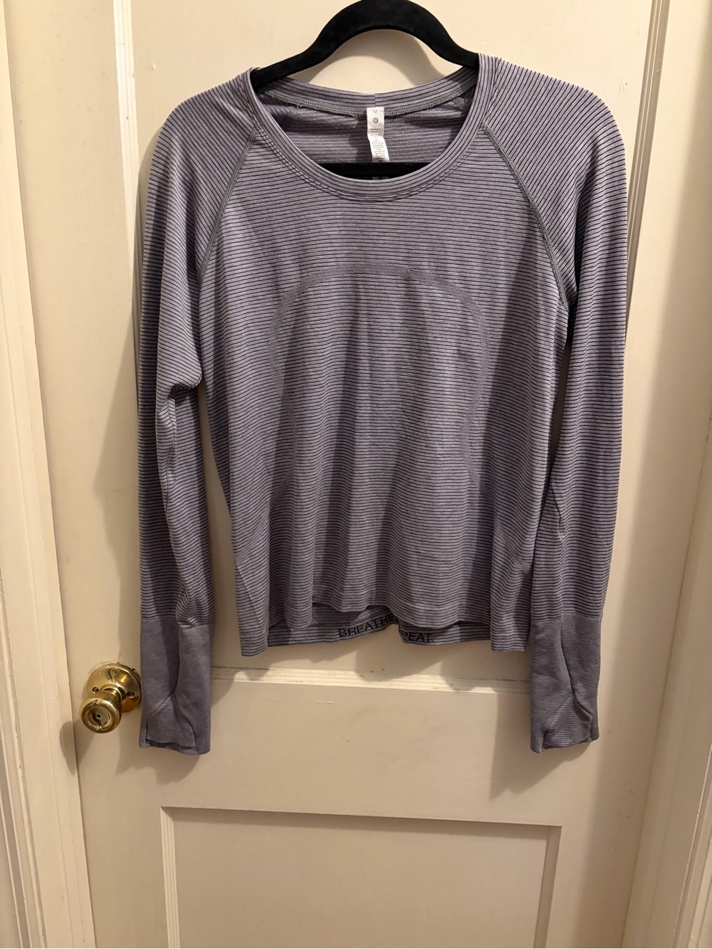 Lululemon Swiftly Tech long sleeve top heathered gray stripe women’s 12